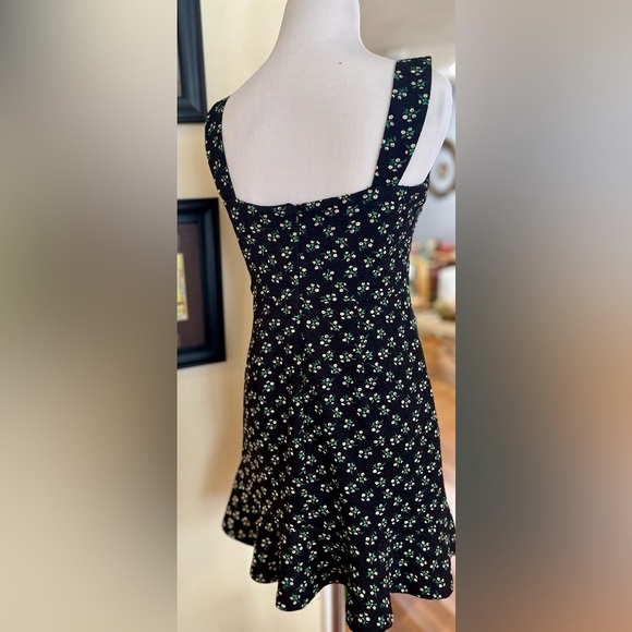 Hutch Dress Black Mini Floral Seamed Bust Sweetheart Neckline Sleeveless SZ: S - Picture 5 of 10